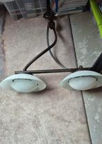 Bronzen plafondlamp, Huis en Inrichting, Lampen | Plafondlampen, Ophalen, Zo goed als nieuw, Glas
