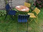 Franse terrasstoelen met tafel inklapbaar, Tuin en Terras, Ophalen, Gebruikt, Overige materialen, Inklapbaar