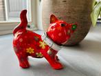 Rode Pomme Pidou spaarpot poes, Ophalen of Verzenden, Zo goed als nieuw, Steen, Aardewerk of Keramiek, Dier