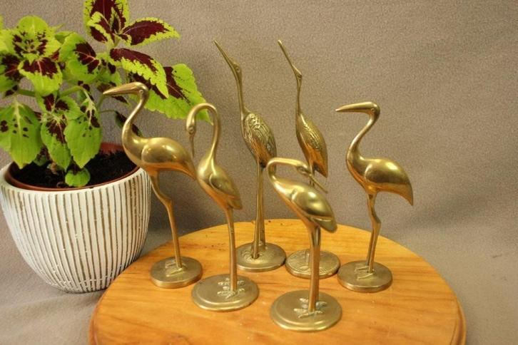 Vintage lot messing vogels , kraanvogels, Antiek en Kunst, Antiek | Koper en Brons, Koper, Ophalen of Verzenden