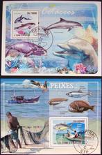 - 937 - Blokken met Walvis-achtigen + Vissers boten., Verzenden, Gestempeld, Dier of Natuur