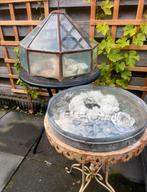 Franse zinken graftrommel grafkrans krans zink trommel bloem, Antiek en Kunst, Antiek | Woonaccessoires, Ophalen of Verzenden