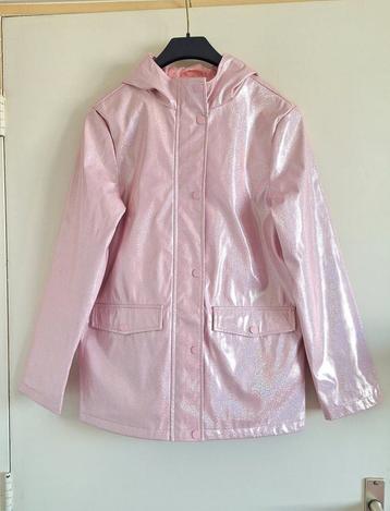 Roze regenjas/tussenjas glitters maat 164 beschikbaar voor biedingen