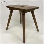 Oud houten bijzettafel Tafeltje Krukje, Ophalen, Minder dan 45 cm, Minder dan 55 cm, Gebruikt