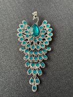 Luxe elegante  pauw broche blauw zilver, Ophalen of Verzenden, Nieuw, Blauw, Overige materialen