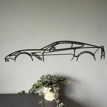 Metalen wanddecoratie silhouet auto, diverse varianten
