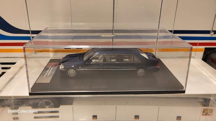 Neo Mercedes-Benz W140 V140 S-Class S600L Pullman Blue Met., Hobby en Vrije tijd, Modelauto's | 1:43, Zo goed als nieuw, Auto