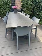10 grijze kunststof tuintafel stoelen, Tuin en Terras, Ophalen, Gebruikt, Kunststof