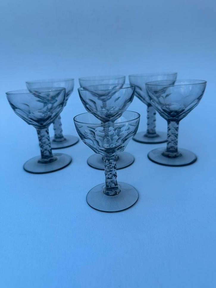 W.j Rozendaal Maastricht 7 Sexago Platina glazen 1932, Antiek en Kunst, Antiek | Glas en Kristal, Ophalen of Verzenden