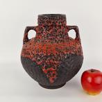 West-Duitse rood zwarte  Fat Lava vaas gemaakt door Fohr., Antiek en Kunst, Antiek | Vazen, Ophalen of Verzenden