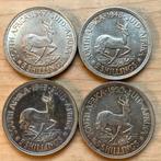 Zuid Africa 5 Shilling 1947 1948 1949 en 1950 - zilver, Ophalen of Verzenden, Zuid-Afrika, Zilver