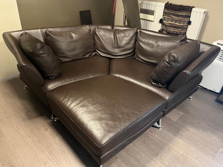 Rolf benz 222, Huis en Inrichting, Fauteuils, Zo goed als nieuw, Leer, Metaal, 75 tot 100 cm, Ophalen