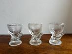 Scandi glazen likeurglazen/eierdopjes met vogel - set van 3, Verzamelen, Glas en Borrelglaasjes, Ophalen of Verzenden, Gebruikt