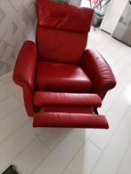 Rode leren relaxstoel, Huis en Inrichting, Fauteuils, Gebruikt, Minder dan 75 cm, Leer, Ophalen of Verzenden