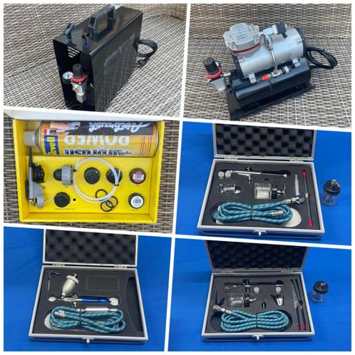 Airbrush compressor, Revell airbrush set en spuitpistolen, Hobby en Vrije tijd, Overige Hobby en Vrije tijd, Gebruikt, Verzenden