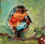 Roodborstje ~ vogeltje ~ kleintje kunst ~ atelier, Antiek en Kunst, Ophalen