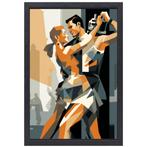 Romantische dans canvas + baklijst 50x70cm, Huis en Inrichting, Woonaccessoires | Schilderijen, Tekeningen en Foto's, Nieuw, Print