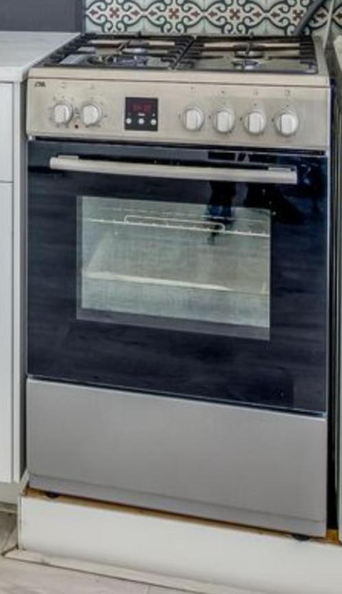 Etna EFG689VRVS gas fornuis met 4 branders, rvs, Witgoed en Apparatuur, Fornuizen, Gebruikt, Vrijstaand, Gas, 4 kookzones, 45 tot 60 cm
