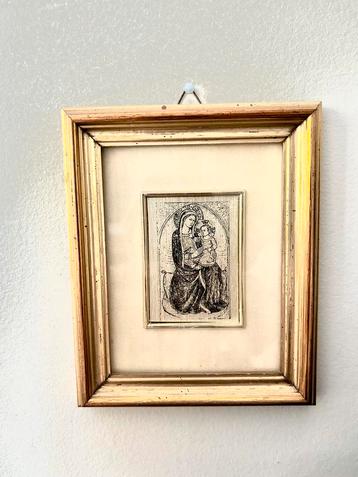 Madonna met kind in gouden lijst beschikbaar voor biedingen