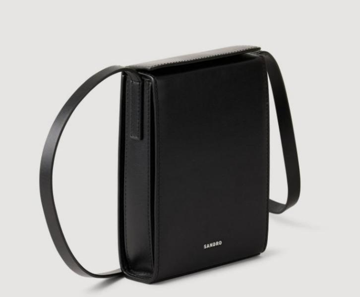 Sandro - Lederen telefoon tasje (Nieuw), Sieraden, Tassen en Uiterlijk, Tassen | Schoudertassen, Nieuw, Overige merken, Zwart
