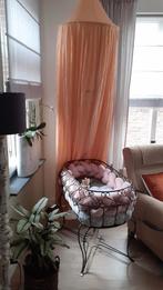 Vintage ijzeren wieg met roze wikkel 60x120, Ophalen, Wieg