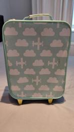 Kinderkoffer/trolley vliegtuig wolkje licht groen, Sieraden, Tassen en Uiterlijk, Koffers, Ophalen of Verzenden, Gebruikt, Hard kunststof