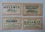 Sigarenmagazijn   HULSWIT    Molsteeg  11  AMSTERDAM, Verzenden, Zo goed als nieuw, Luciferdoosjes of -merken
