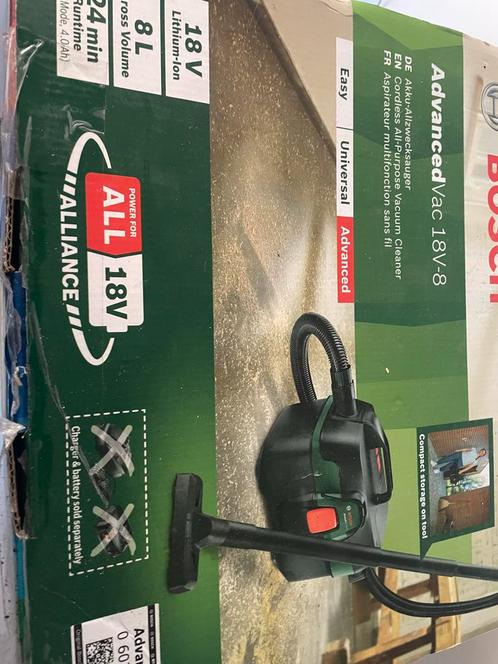 Bosch AdvancedVac 18V-8 Accu Stofzuiger, Doe-het-zelf en Verbouw, Gereedschap | Overige machines, Zo goed als nieuw, Ophalen of Verzenden