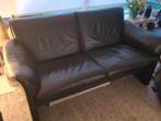 Te koop Jori zwart lederen 2 zits bank in goede staat., Huis en Inrichting, Banken | Bankstellen, Ophalen, Gebruikt, Leer, 150 tot 200 cm