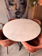 Witte marmeren eettafel rond 130 cm, Huis en Inrichting, Tafels | Eettafels, Overige materialen, Rond, Ophalen of Verzenden, Zo goed als nieuw
