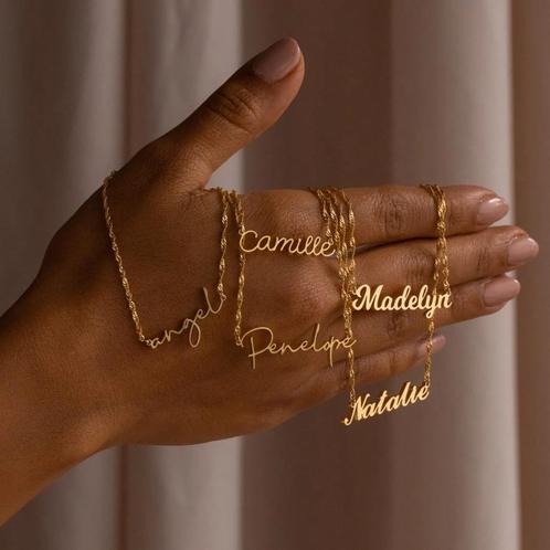 Naam ketting Goud, Rosegoud of Zilver, Sieraden, Tassen en Uiterlijk, Kettingen, Goud, Goud, Verzenden