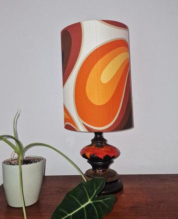Space age retro vintage lampenkap oranje bruin wit beschikbaar voor biedingen