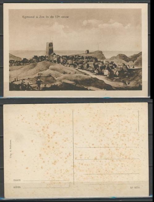 Egmond aan Zee 1925 in de 17e Eeuw Ansichtkaart 1083 jdu  Vo, Verzamelen, Ansichtkaarten | Nederland, Ongelopen, Noord-Holland