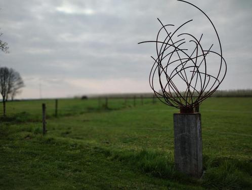 Basic kunstwerken op hardhouten sokkel, Antiek en Kunst, Kunst | Beelden en Houtsnijwerken, Ophalen of Verzenden