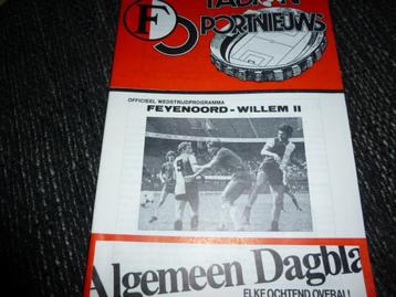 programma boekjes Feyenoord-Willem 2 uit en thuis