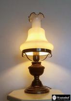 Brocante olielamp / tafellamp / elektrische olie lamp antiek, Verzenden, Gebruikt, Glas, Minder dan 50 cm