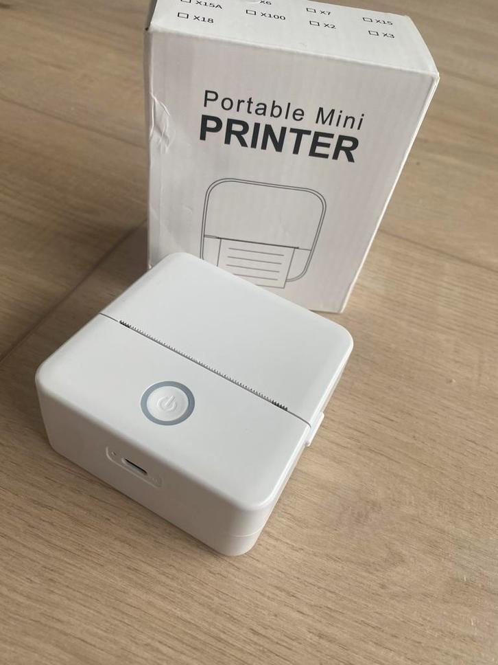 Portable mini printer - wit, Computers en Software, Printers, Zo goed als nieuw, All-in-one, Overige technieken, Faxen, Kleur printen