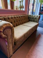 Chesterfield bank groen, Ophalen, Driepersoons, 75 tot 100 cm, Zo goed als nieuw