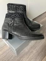 Leuk Gabor laarsje met "tijgerprint", geheel leer, mt. 6,5, Zwart, Lage of Enkellaarzen, Gabor, Ophalen of Verzenden