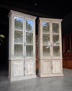 Franse vitrinekast whitewash | sleetse Buffetkast #2171, Huis en Inrichting, Kasten | Buffetkasten, Niet ingevuld, Metaal, Met deur(en)