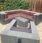 Bois le Duc hoek loungeset grijs wicker inclusief 2 tafeltje, Ophalen, Gebruikt, 6 zitplaatsen, Bank