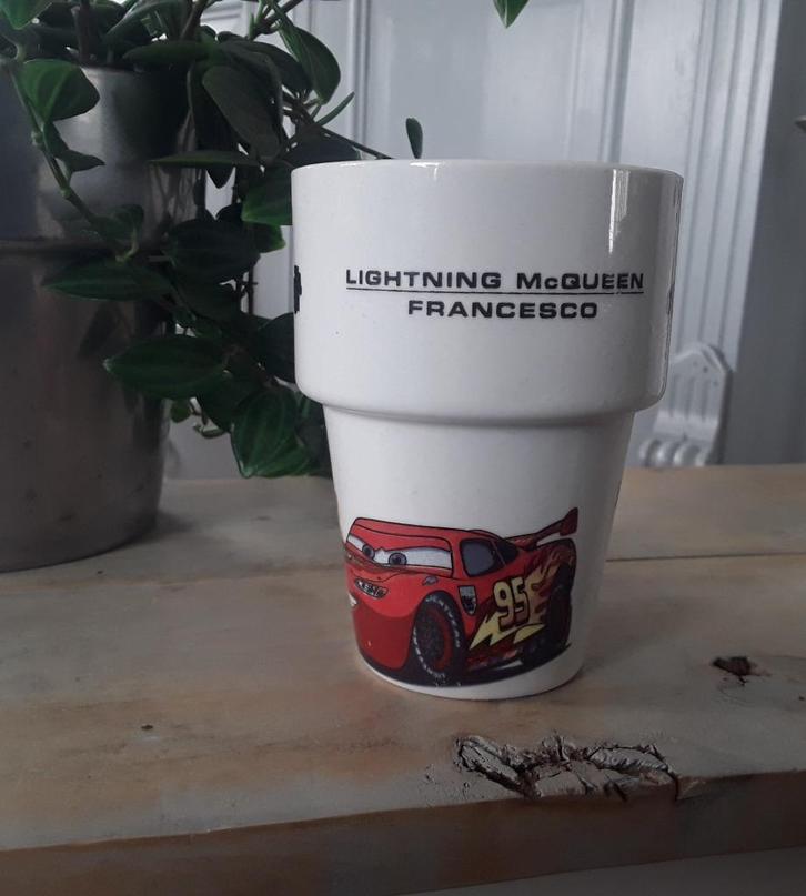 Mok / beker van Disney - Cars - Lightning Mc Queen - Franses, Huis en Inrichting, Keuken | Servies, Zo goed als nieuw, Kop(pen) en/of Schotel(s)