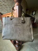 Hand tas taupe/beige slangen print 10x 33x27, Ophalen of Verzenden, Zo goed als nieuw, Bruin, Handtas