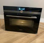 Luxe siemens combi oven magnetron blacksteel met wifi, Zo goed als nieuw, Oven met grill, Inbouw, 45 tot 60 cm