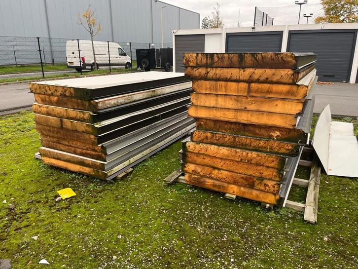 Sandwichpanelen – dak of wand – met PU-isolatie, Doe-het-zelf en Verbouw, Platen en Panelen, Gebruikt, Overige materialen, Minder dan 20 mm