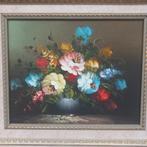 Olieverf schilderij van bloemen in een vaas, Antiek en Kunst, Ophalen of Verzenden