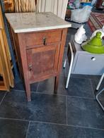Vintage nachtkastje met marmeren blad, Ophalen, Gebruikt, Minder dan 45 cm, 70 cm of meer