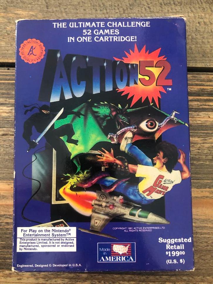Action 52 NES - Compleet in doos, getest!, Spelcomputers en Games, Games | Nintendo NES, Gebruikt, Overige genres, 1 speler, Vanaf 3 jaar