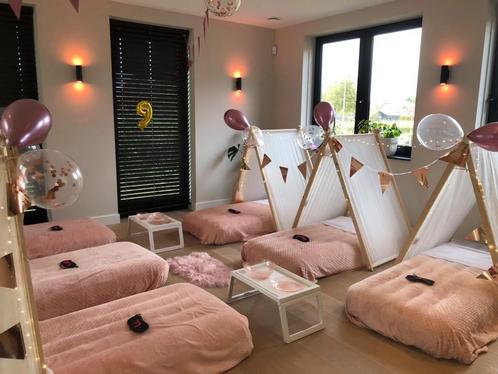 Sweet Dreams slaapfeestje Tipi tentjes logeerpartijtje, Hobby en Vrije tijd, Feestartikelen | Verhuur, Zo goed als nieuw, Verjaardag