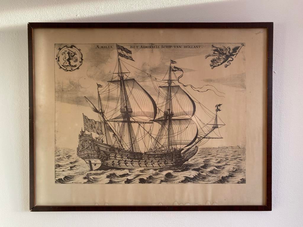 Print van de Aemilia, 17e eeuws vlaggenschip, Antiek en Kunst, Ophalen
